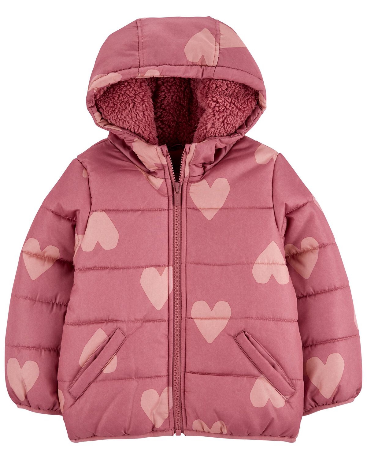 Pink Toddler Heart Heavyweight Jacket