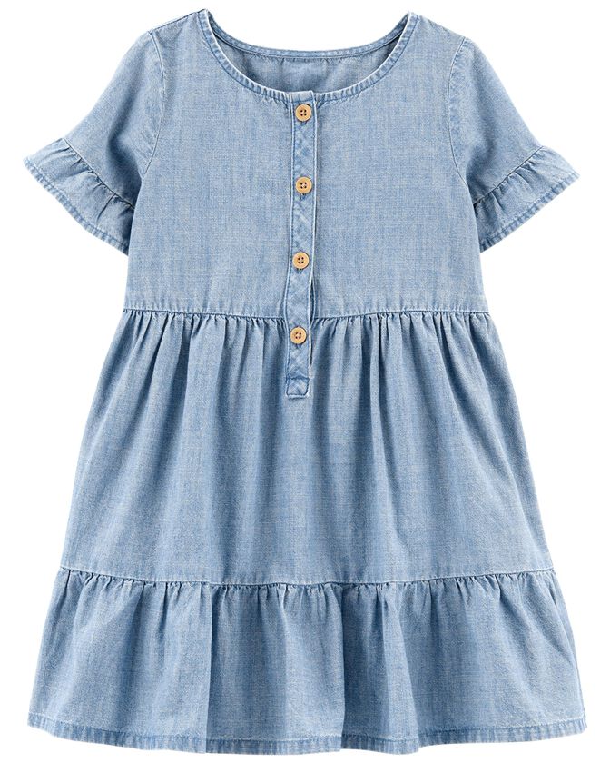 Toddler Tiered Chambray Dress