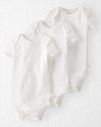 Baby 3-Pack Organic Cotton Rib Bodysuits, 