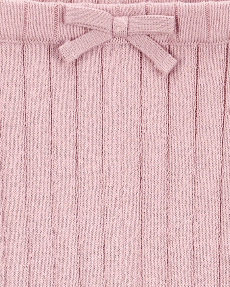 Baby Ribbed Sweater Knit Flare Pants - Pink, image 3 of 4 slides
