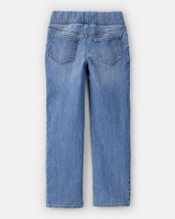 Girls Mid-Rise Denim Pull-On Jeans - Blue, 