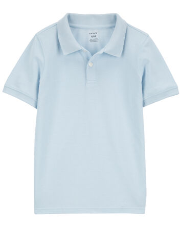 Ribbed Collar Polo Shirt, 