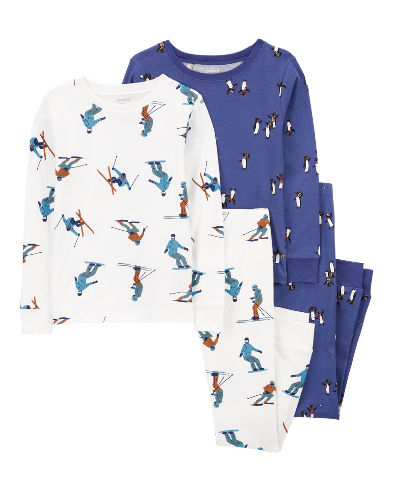 Kid 4-Piece Penguin 100% Snug Fit Cotton Pajamas, image 1 of 4 slides