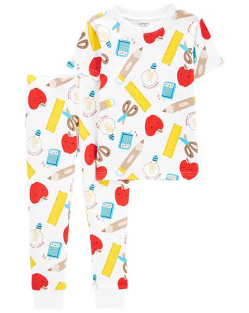 Toddler 2-Piece Back To School 100% Snug Fit Cotton Pajamas, 