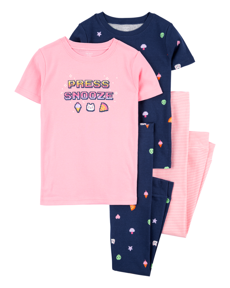 Kid 4-Piece Gamer Cotton Pajamas, image 1 of 4 slides