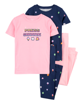 Kid 4-Piece Gamer Cotton Pajamas, 
