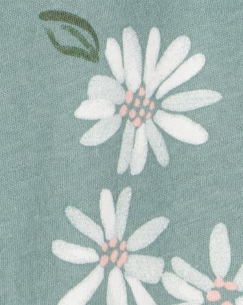Baby Floral Button-Front Jumpsuit - Green, 