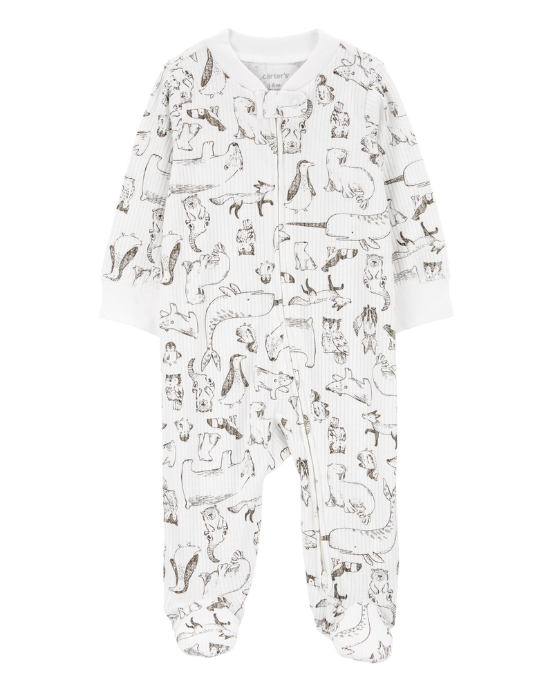 Baby 2-Pack Thermal 2-Way Zip Sleep & Play Pajamas, image 4 of 5 slides