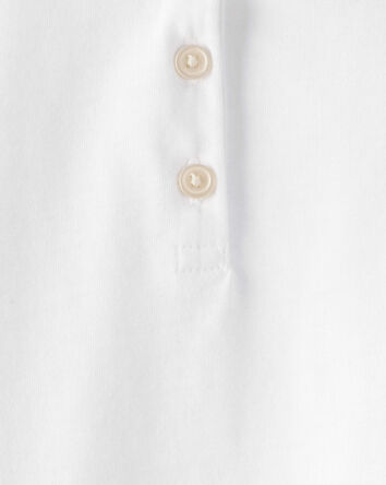 Toddler Pique Uniform Polo Shirt -  White, 