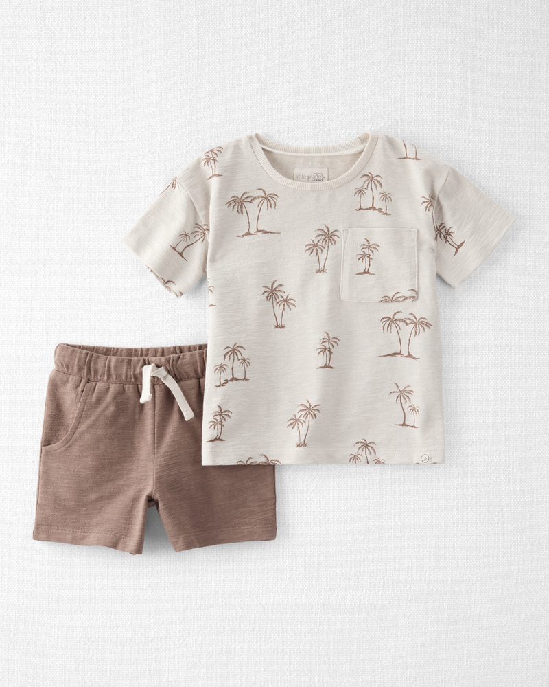 Toddler 2-Piece Palm Tree-Print Set Made with Organic Cotton, image 1 of 4 slides