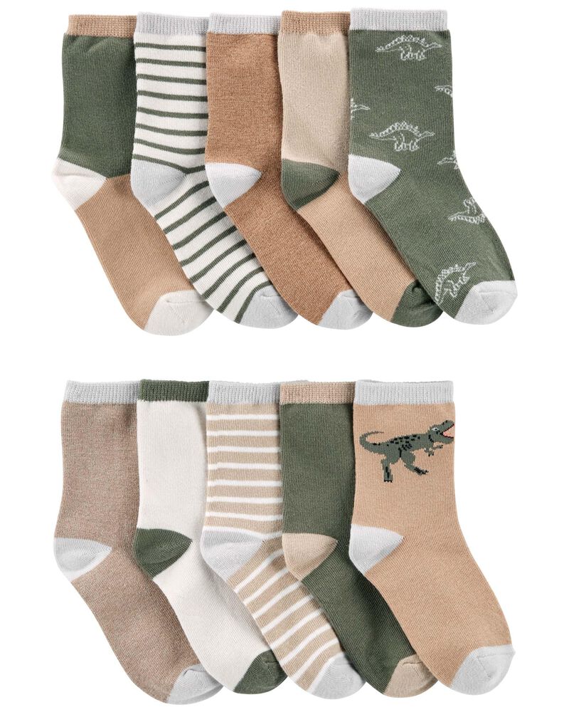 Kid 10-Pack Dinosaur Socks, image 1 of 2 slides