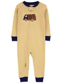 Yellow - Toddler 1-Piece Recycle 100% Snug Fit Cotton Footless Pajamas