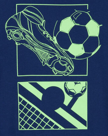 Kid Soccer Short-Sleeve Graphic Tee - Navy, 
