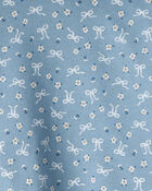 Toddler Girl 2-Piece Bow Print Cotton Long-Sleeve Hoodie & Pant Set - Blue, image 2 of 3 slides