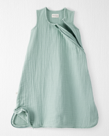 Baby Organic Cotton Gauze Wearable Blanket in Green, 