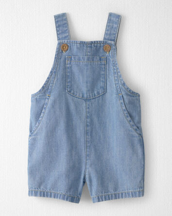 Baby Organic Cotton Chambray Shortall, 