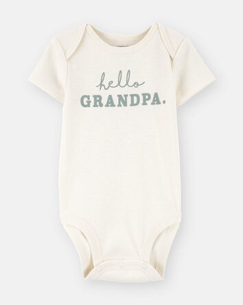 Baby Cotton Short-Sleeve Graphic Bodysuit - Ivory, 