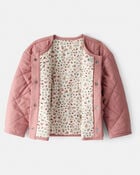 Toddler Girl Quilted Long-Sleeve Fashion Jacket - Pink, image 2 of 4 slides