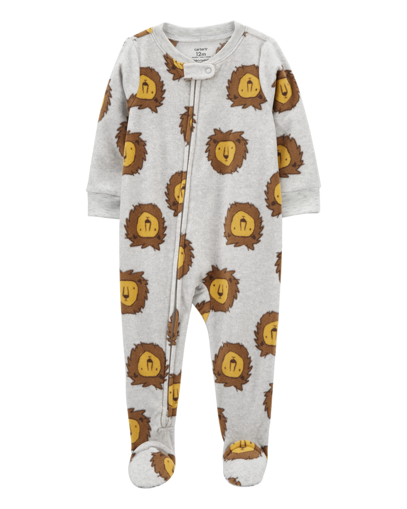Baby 1-Piece Lion Fleece Footie Pajamas, image 1 of 4 slides
