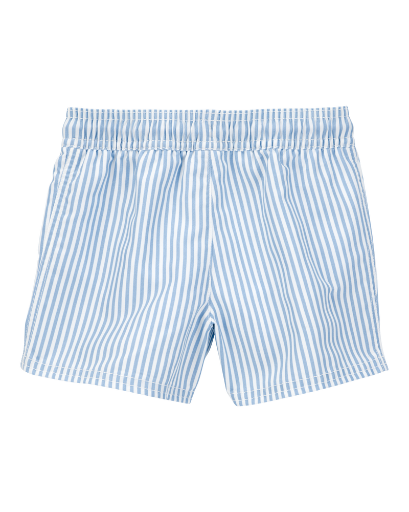 Toddler Boy Striped Swim Trunks - Blue, image 2 of 4 slides