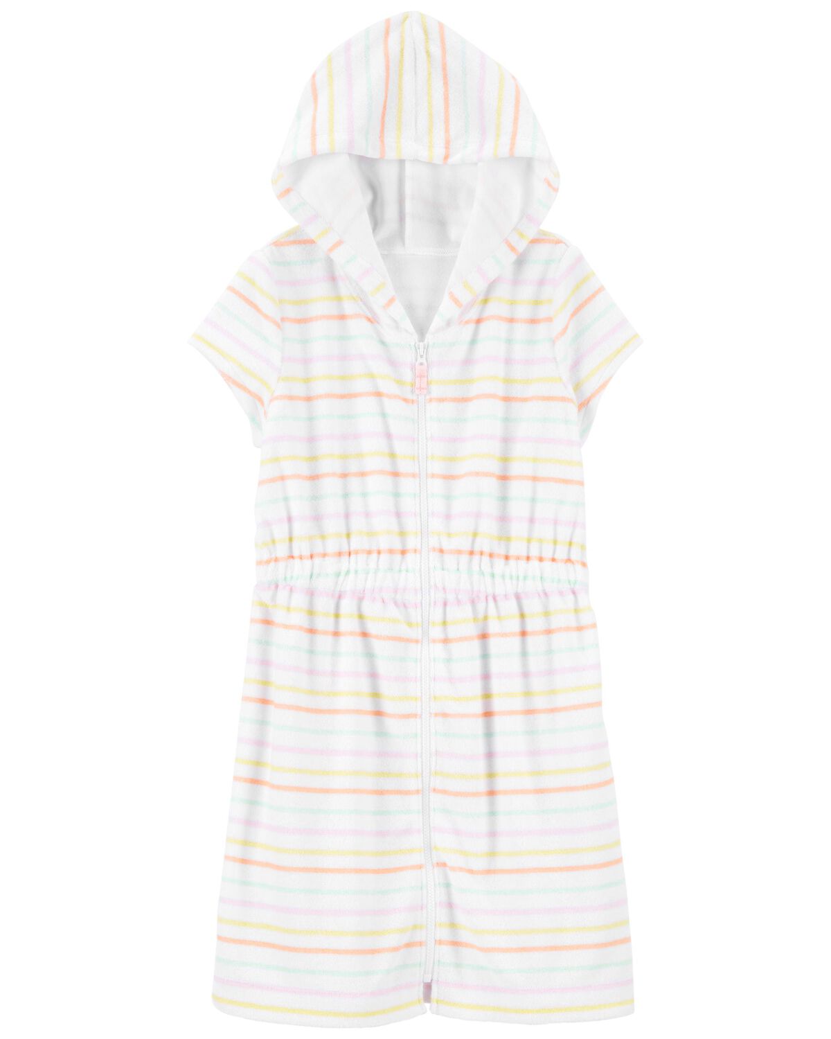 Multi Kid Striped Hooded Swim CoverUp