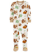 Toddler 1-Piece Thanksgiving 100% Snug Fit Cotton Footie Pajamas, image 1 of 6 slides