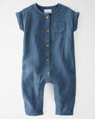 Baby Organic Cotton Gauze Jumpsuit, image 1 of 4 slides
