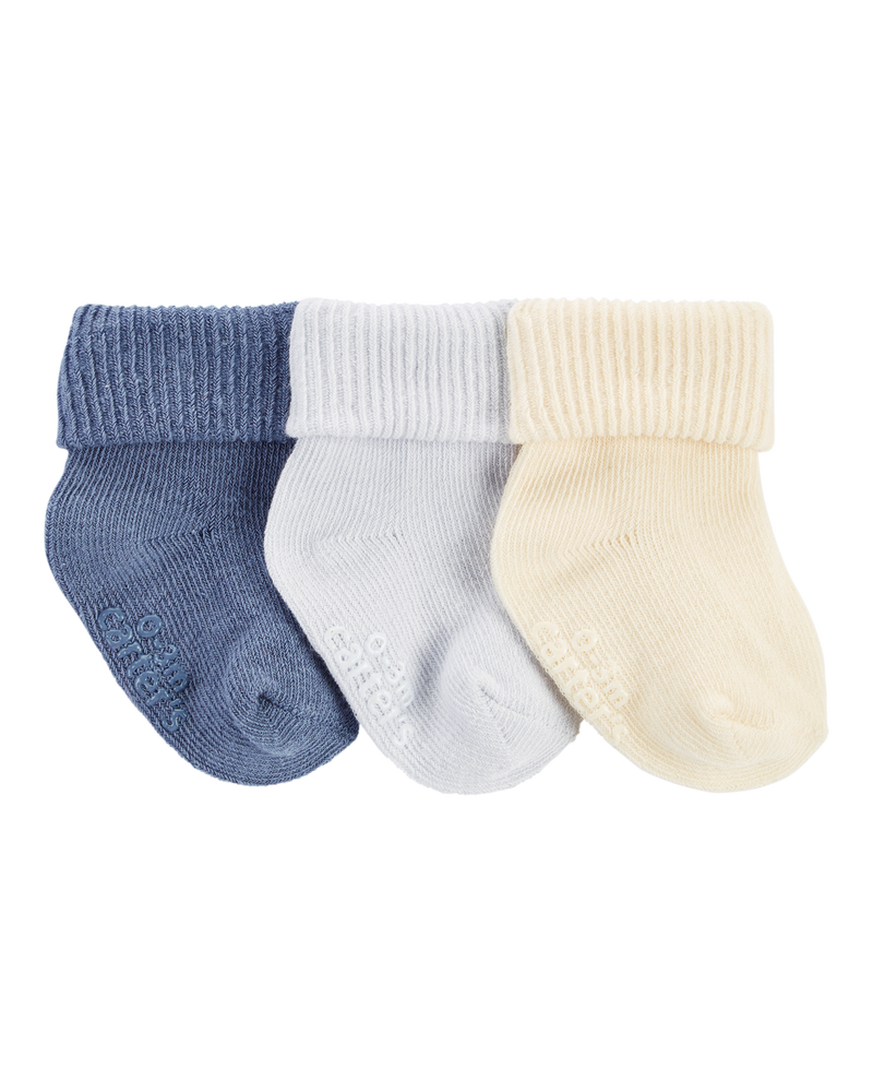 Baby 3-Pack Ribbed Booties, image 1 of 4 slides
