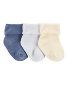 Baby 3-Pack Ribbed Booties, image 1 of 4 slides