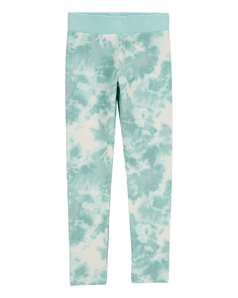 Kid Tie Dye Ribbed Leggings - Blue, image 1 of 4 slides
