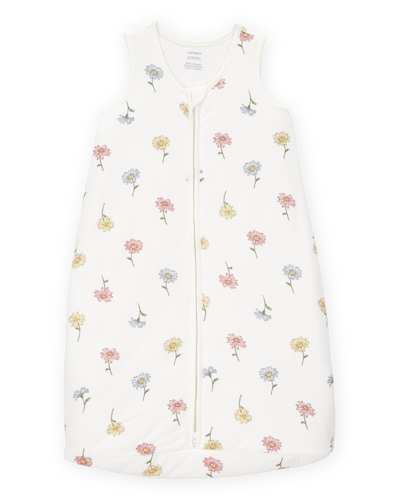 Baby 2-Way Zip Floral PurelySoft Wearable Blanket - Ivory, image 1 of 3 slides