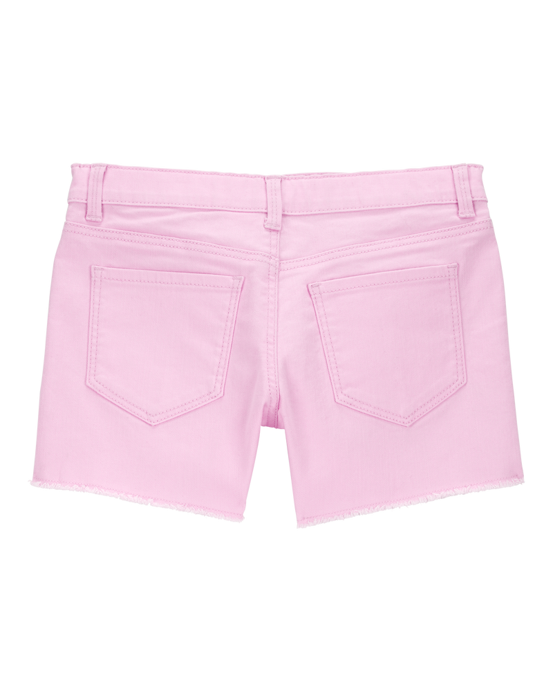 Kid Iconic Raw Hem Shorts - Pink, image 2 of 4 slides