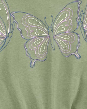 Kid Butterfly Tie-Front Jersey Tee, 