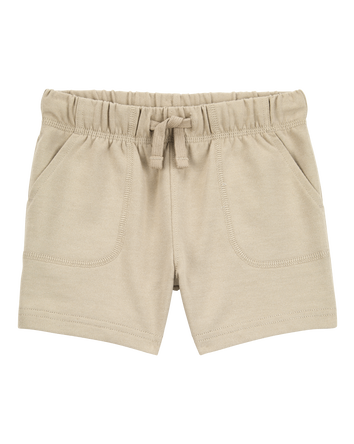 Baby Boy Pull-On French Terry Shorts - Khaki, 