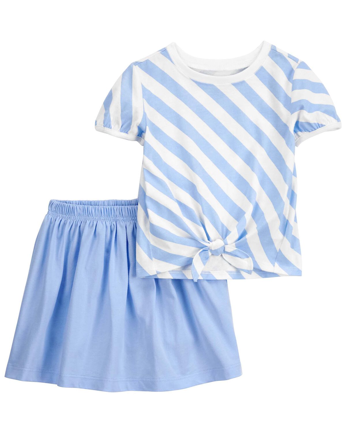 Blue/White Toddler 2Piece Striped Top & Skort Set