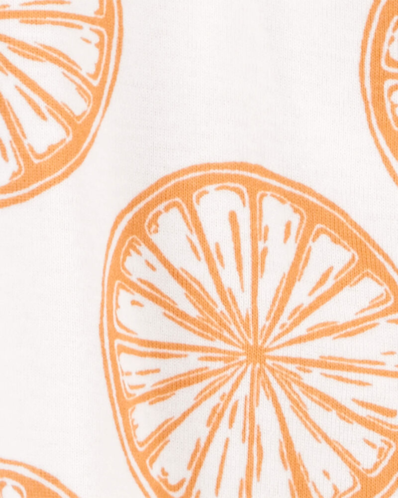 Baby Orange Slice Snap-Up Cotton Romper, image 3 of 3 slides