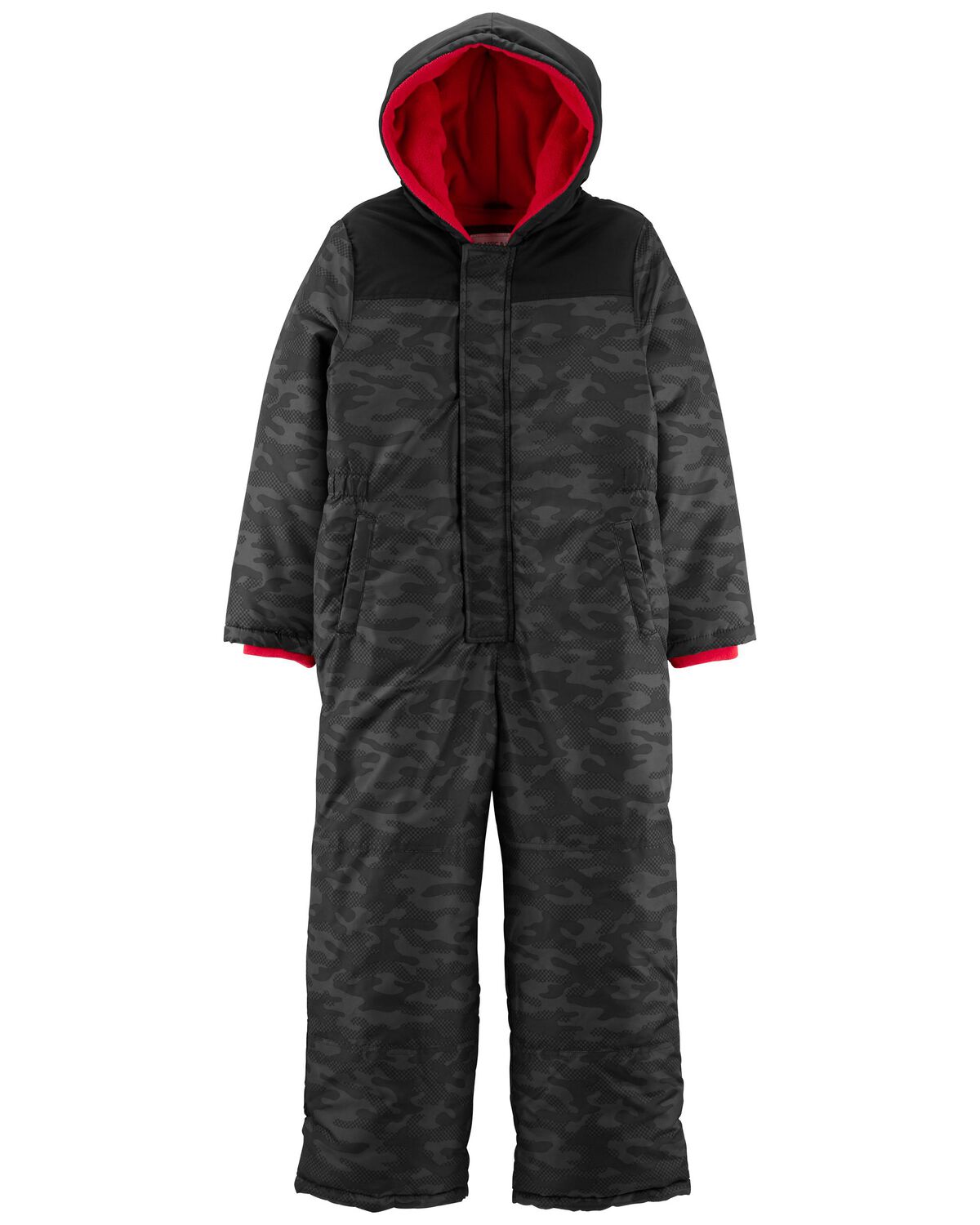 Black Kid Camo FleeceLined Snowsuit