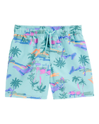 Kid Tropical-Print Pull-On Swim Trunks, image 1 of 4 slides