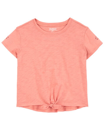 Kid Embroidered Tie-Front top, 