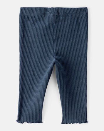 Baby Girl Cotton Pull-On Pants - Navy Blue, 