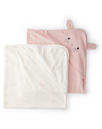 Baby 2-Pack Hooded Towels - Pink, 