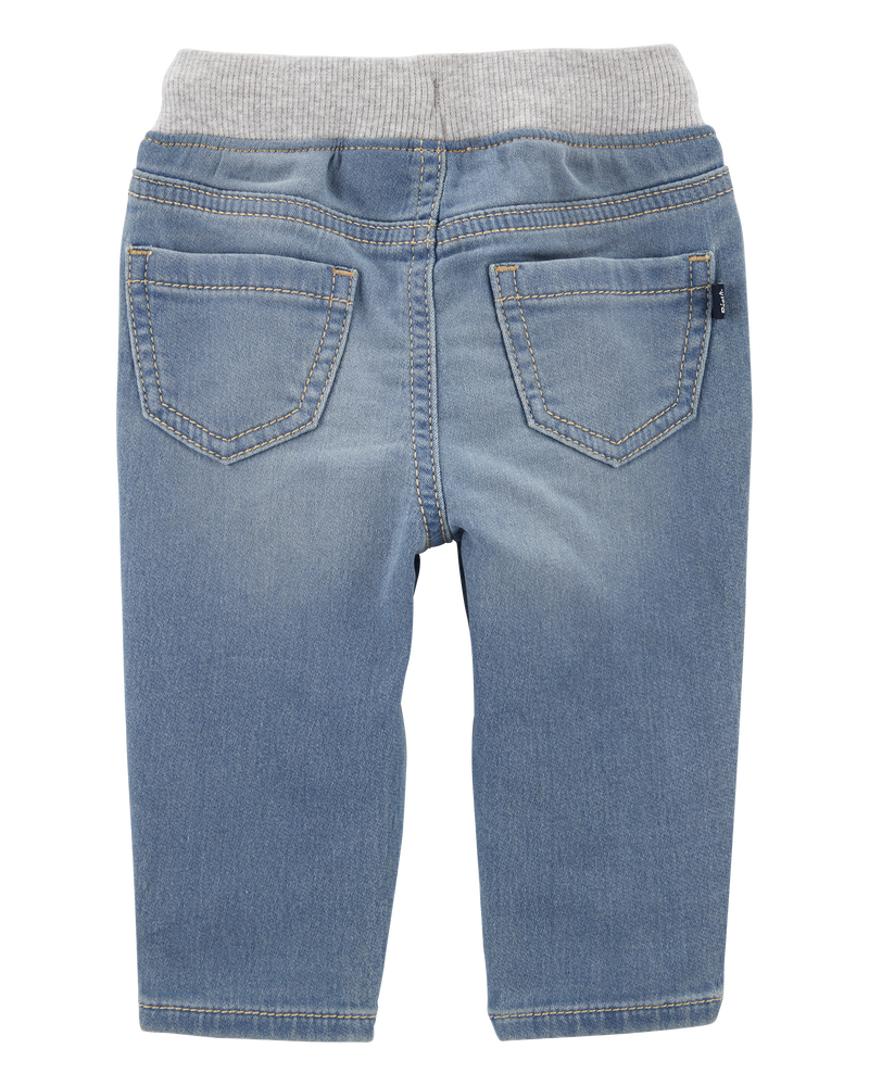 Baby Pull-On Knit Denim Pants, image 2 of 4 slides