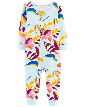 Toddler 1-Piece Floral 100% Snug Fit Cotton Footless Pajamas, 