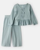 Toddler Girl 2-Piece Long-Sleeve Tee & Pant Set - Blue, image 1 of 4 slides
