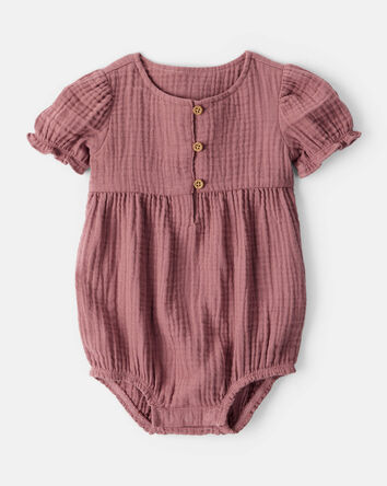 Baby Girl 3-Piece Acorn Print Short-Sleeve Dress Set - Pink, 