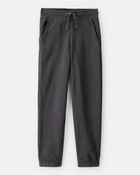 Boys Solid Fleece Drawstring Joggers - Black, image 1 of 4 slides