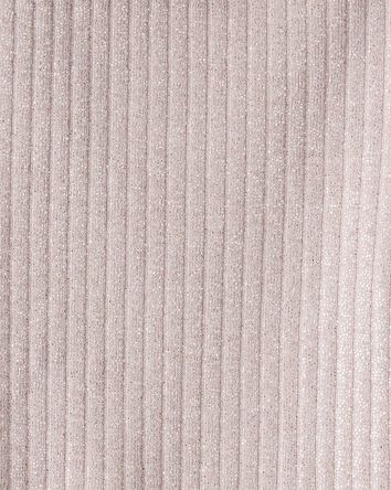 Baby Girl Shimmer Rib Mock Neck Top - Brown, 