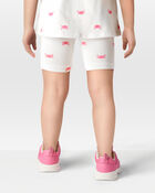 Toddler Girl Crab Print Bike Shorts - Ivory, image 3 of 6 slides