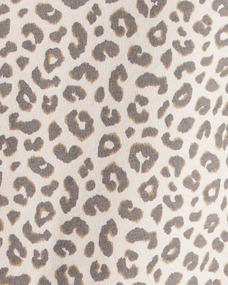 Girls Cotton Leopard Stretch Flare Leggings, image 3 of 4 slides