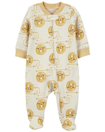 Baby Lion 2-Way Zip Cotton Blend Sleep & Play Pajamas, 